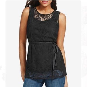 EUC CAbi date night black tunic